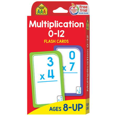 SCHOOL ZONE PUBLISHING Multiplication 0-12 Flash Cards 04008